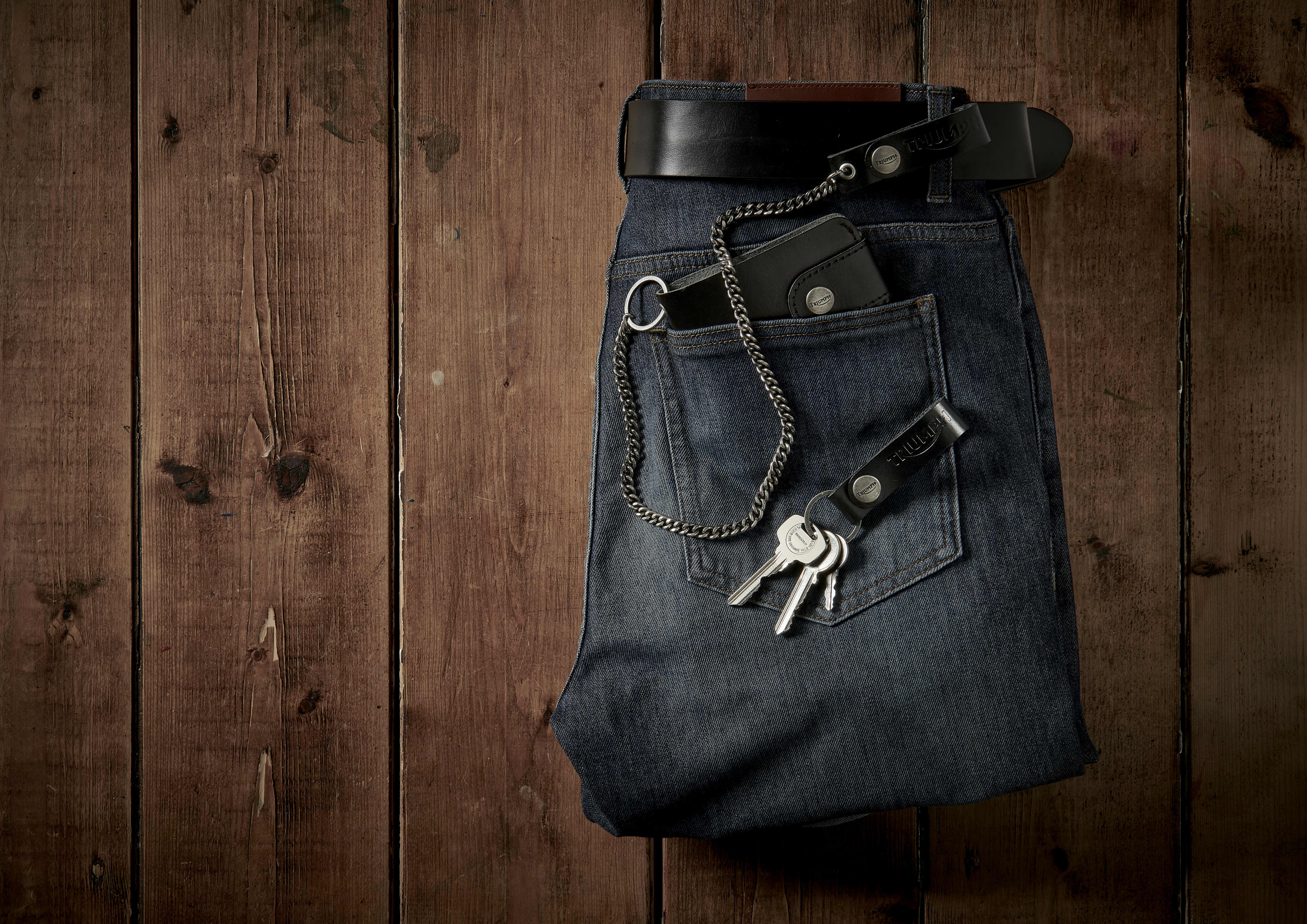 Leather Chain Lanyard in Black | Leather Accessories